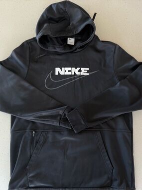 Nike Black Therma-Fit Hoodie with White Logo Tag
